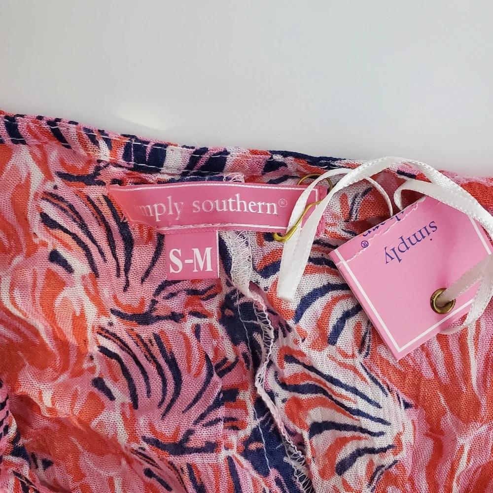 Simply Southern Scallop Shell Kimono Beach Cover-up Size S/M NWT